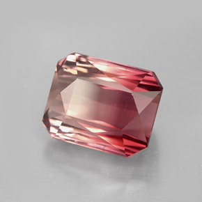 8.43 ct Bi-color Tourmaline Stone, Natural Tourmaline in Octagon / Scissor Cut Shape for Sale