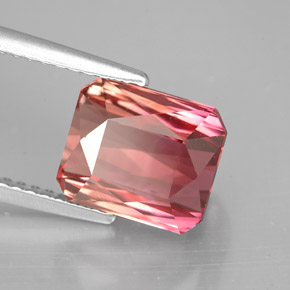 3.96 ct Bi-color Tourmaline Stone, Natural Tourmaline in Octagon / Scissor Cut Shape for Sale