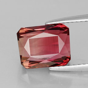 3.90 ct Bi-color Tourmaline Gemstone, Tourmaline Gem in Octagon / Scissor Cut Shape for Sale.