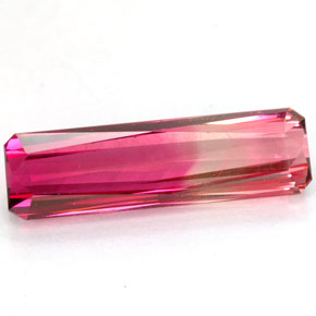 4.28 ct Bi-color Tourmaline Gemstone, Tourmaline Gem in Octagon / Scissor Cut Shape for Sale.