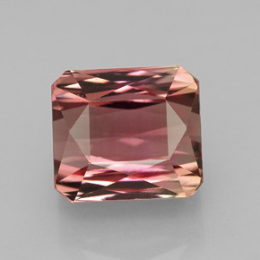7.42 ct Bi-color Tourmaline Gemstone, Tourmaline Gem in Octagon / Scissor Cut Shape for Sale.