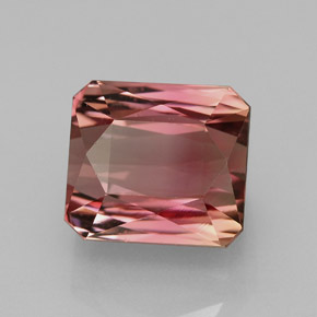 7.42 ct Bi-color Tourmaline Stone, Natural Tourmaline in Octagon / Scissor Cut Shape for Sale