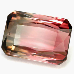 5.46 ct Multicolor Tourmaline Stone, Natural Tourmaline in Octagon / Scissor Cut Shape for Sale