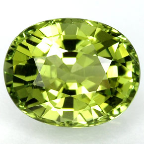 2.13 ct Green Tourmaline Gemstone, Tourmaline Gem in Oval Facet Shape for Sale.