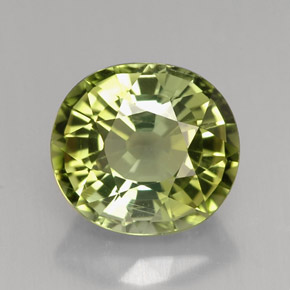 3.10 ct Green Tourmaline Gemstone, Tourmaline Gem in Oval Facet Shape for Sale.