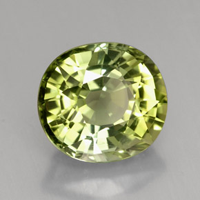3.10 ct Green Tourmaline Stone, Natural Tourmaline in Oval Facet Shape for Sale