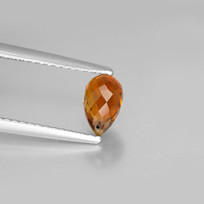0.83 ct Gold Tourmaline Stone, Natural Tourmaline in Briolette with Hole Shape for Sale