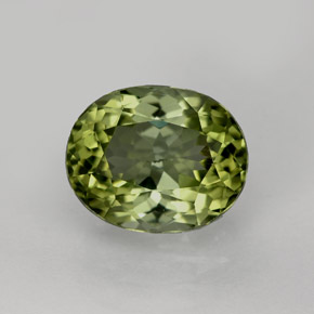 2.62 ct Green Tourmaline Gemstone, Tourmaline Gem in Oval Facet Shape for Sale.