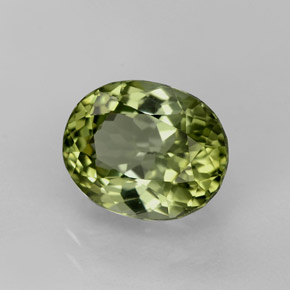 2.62 ct Green Tourmaline Stone, Natural Tourmaline in Oval Facet Shape for Sale