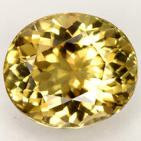2.25 ct Yellow Tourmaline Gemstone, Tourmaline Gem in Oval Facet Shape for Sale.