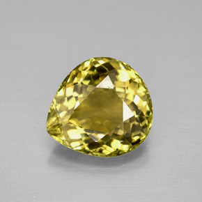 2.59 ct Yellow Tourmaline Gemstone, Tourmaline Gem in Pear Facet Shape for Sale.