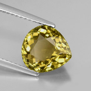 2.59 ct Yellow Tourmaline Stone, Natural Tourmaline in Pear Facet Shape for Sale