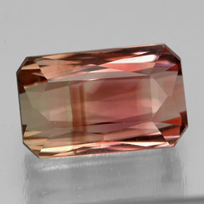3.98 ct Bi-color Tourmaline Gemstone, Tourmaline Gem in Octagon / Scissor Cut Shape for Sale.