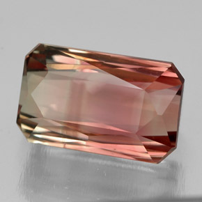 3.98 ct Bi-color Tourmaline Stone, Natural Tourmaline in Octagon / Scissor Cut Shape for Sale