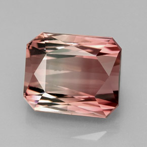 8.55 ct Bi-color Tourmaline Stone, Natural Tourmaline in Octagon / Scissor Cut Shape for Sale