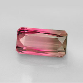 6.44 ct Bi-color Tourmaline Gemstone, Tourmaline Gem in Octagon / Scissor Cut Shape for Sale.