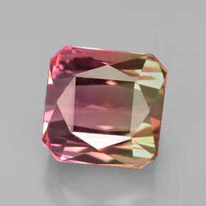 7.51 ct Bi-color Tourmaline Gemstone, Tourmaline Gem in Octagon / Scissor Cut Shape for Sale.