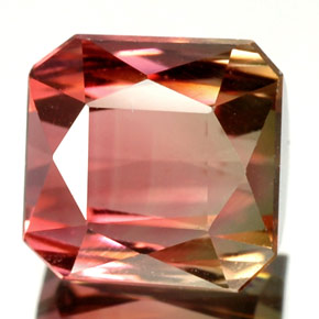 3.88 ct Multicolor Tourmaline Gemstone, Tourmaline Gem in Octagon / Scissor Cut Shape for Sale.