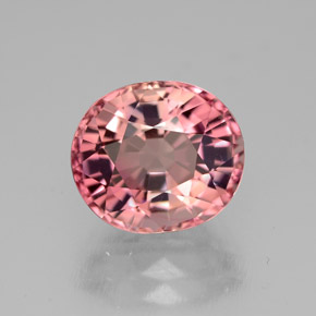 3.43 ct Pink Tourmaline Gemstone, Tourmaline Gem in Oval Facet Shape for Sale.