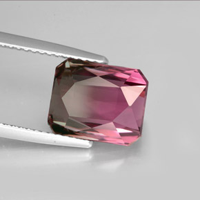 5.27 ct Bi-color Tourmaline Stone, Natural Tourmaline in Octagon / Scissor Cut Shape for Sale