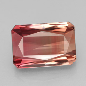 8.91 ct Bi-color Tourmaline Gemstone, Tourmaline Gem in Octagon / Scissor Cut Shape for Sale.