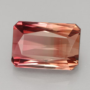 8.91 ct Bi-color Tourmaline Stone, Natural Tourmaline in Octagon / Scissor Cut Shape for Sale
