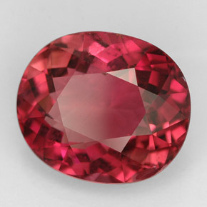 6.90 ct Red Tourmaline Stone, Natural Tourmaline in Oval Facet Shape for Sale