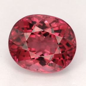 5.16 ct Red Tourmaline Gemstone, Tourmaline Gem in Oval Facet Shape for Sale.