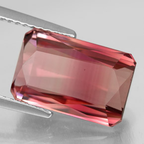 6.72 ct Bi-color Tourmaline Stone, Natural Tourmaline in Octagon / Scissor Cut Shape for Sale