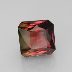 5.28 ct Bi-color Tourmaline Stone, Natural Tourmaline in Octagon / Scissor Cut Shape for Sale