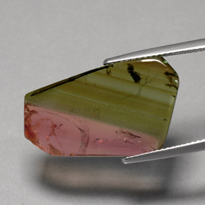 12.07 ct Multicolor Tourmaline Gemstone, Tourmaline Gem in Sliced Crystal Shape for Sale.