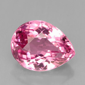 3.39 ct Pink Tourmaline Gemstone, Tourmaline Gem in Pear Facet Shape for Sale.