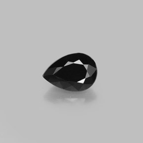 0.84 ct Black Tourmaline Gemstone, Tourmaline Gem in Pear Facet Shape for Sale.