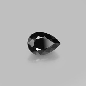 0.84 ct Black Tourmaline Stone, Natural Tourmaline in Pear Facet Shape for Sale