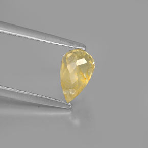 1.00 ct Yellow Tourmaline Gemstone, Tourmaline Gem in Briolette with Hole Shape for Sale.