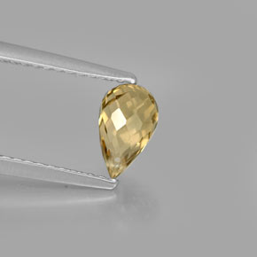 0.94 ct Yellow Tourmaline Gemstone, Tourmaline Gem in Briolette with Hole Shape for Sale.