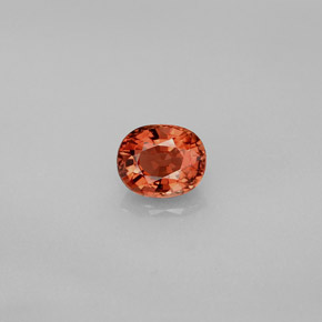 0.87 ct Orange Tourmaline Gemstone, Tourmaline Gem in Oval Facet Shape for Sale.