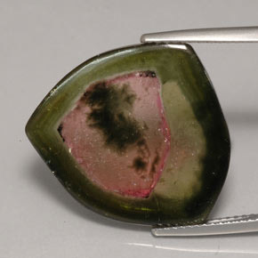 12.35 ct Multicolor Tourmaline Gemstone, Tourmaline Gem in Sliced Crystal Shape for Sale.