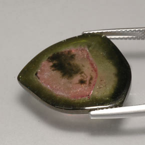 Tourmaline Gemstone in 21.2 x 19.9 mm Size for Sale, Tourmaline Stone in Watermelon Color
