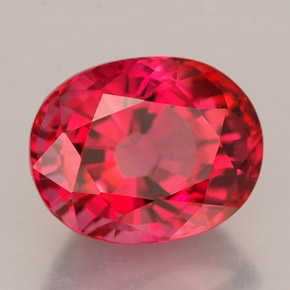 3.15 ct Red Tourmaline Stone, Natural Tourmaline in Oval Facet Shape for Sale