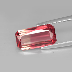 3.09 ct Bi-color Tourmaline Gemstone, Tourmaline Gem in Octagon / Scissor Cut Shape for Sale.