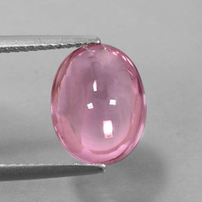 3.35 ct Pink Tourmaline Stone, Natural Tourmaline in Oval Cabochon Shape for Sale