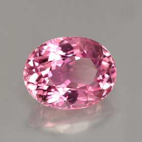 2.37 ct Pink Tourmaline Gemstone, Tourmaline Gem in Oval Facet Shape for Sale.