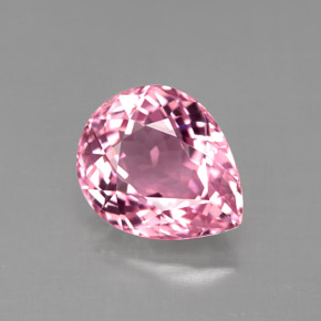 3.21 ct Pink Tourmaline Gemstone, Tourmaline Gem in Pear Facet Shape for Sale.