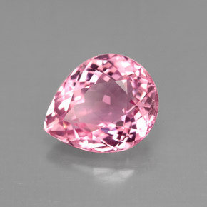 3.21 ct Pink Tourmaline Stone, Natural Tourmaline in Pear Facet Shape for Sale