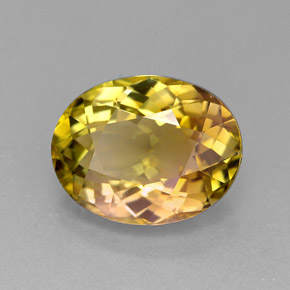 3.67 ct Multicolor Tourmaline Stone, Natural Tourmaline in Oval Facet Shape for Sale