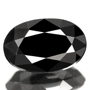 0.83 ct Black Tourmaline Gemstone, Tourmaline Gem in Oval Facet Shape for Sale.