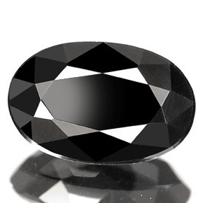 0.83 ct Black Tourmaline Stone, Natural Tourmaline in Oval Facet Shape for Sale