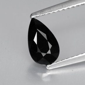 0.77 ct Black Tourmaline Gemstone, Tourmaline Gem in Pear Facet Shape for Sale.