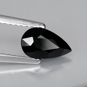 0.77 ct Black Tourmaline Stone, Natural Tourmaline in Pear Facet Shape for Sale